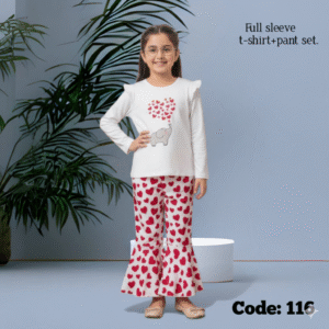 Butterfly design-full-sleeve-t-shirt-pant-set-