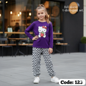 Butterfly design-full-sleeve-t-shirt-pant-set-